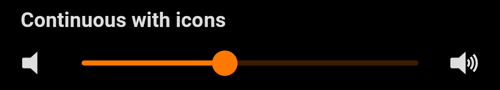 Continuous slider with icons dark